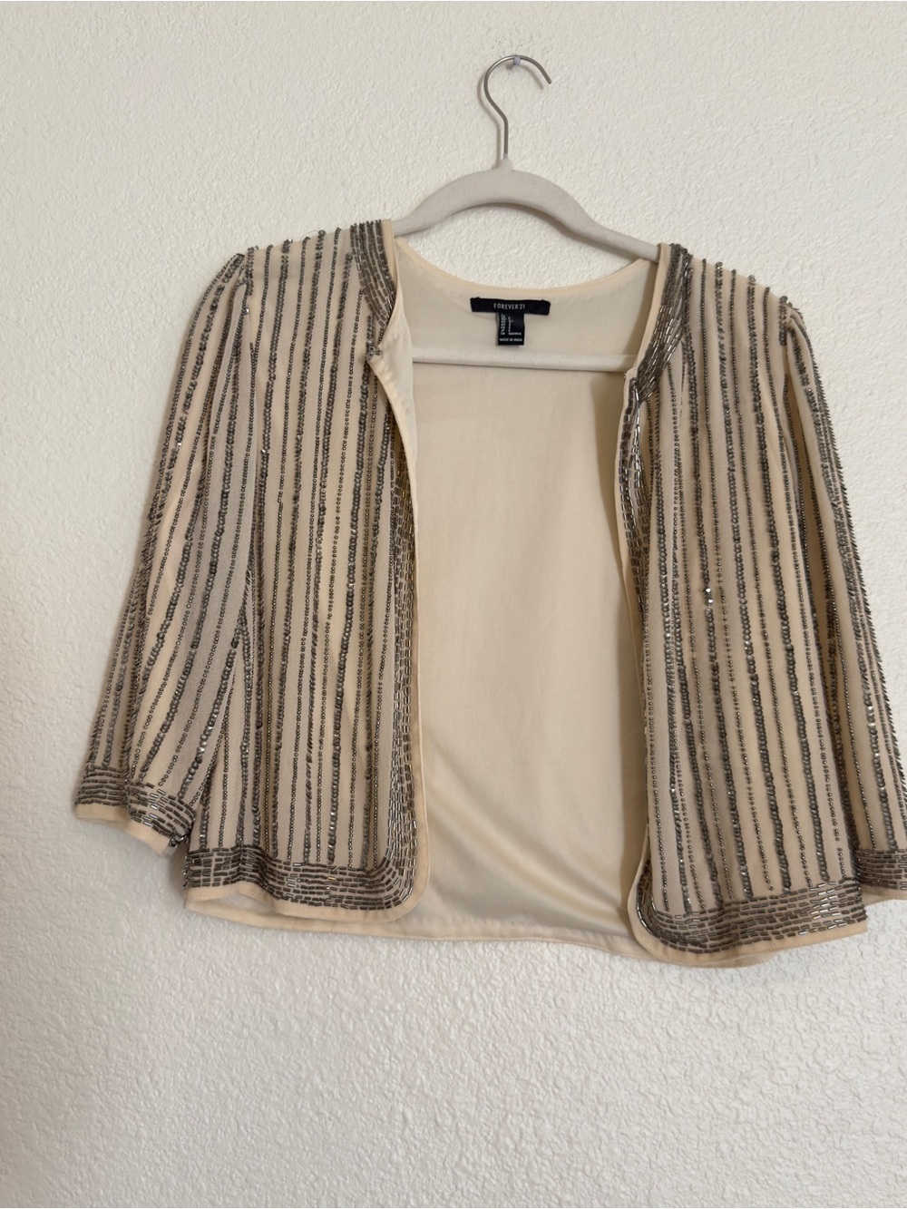 Forever 21 sequin beaded blazer cardigan